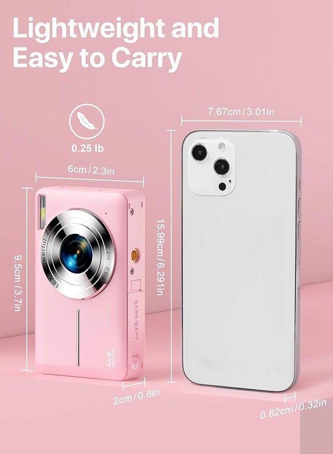 44MP HD Digital Camera with 32GB Card, Compact Photo Camera with 1080P Video, 2.4" Screen, 16X Zoom, Anti-Shake, and Rechargeable Battery for Girls and Boys, Perfect for Kids and Beginners - Image 2