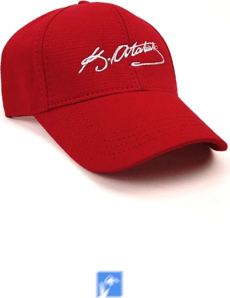 Kardelen Butik Denizli Kardelen Boutique Denizli Eck Textile Unisex Red Atatürk Embroidered Hat  - Image 3