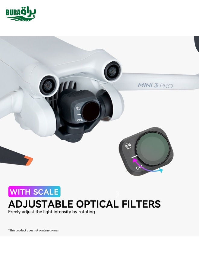 براق لـ DJI Mini 3 Pro RCSTQ PL Filters Drone Accessoires 6 في 1 UV+CPL+ND/PL 8/16/32/64 - Image 5