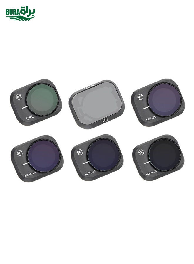 براق لـ DJI Mini 3 Pro RCSTQ PL Filters Drone Accessoires 6 في 1 UV+CPL+ND/PL 8/16/32/64 - Image 1