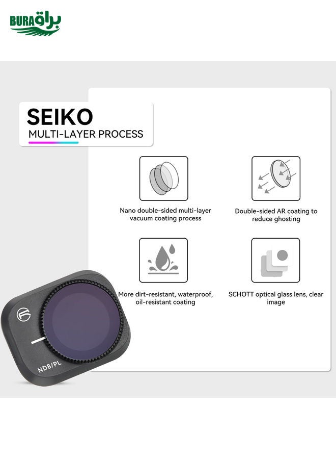 براق لـ DJI Mini 3 Pro RCSTQ PL Filters Drone Accessoires 6 في 1 UV+CPL+ND/PL 8/16/32/64 - Image 3