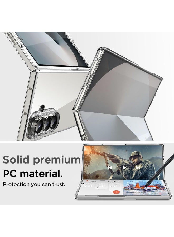 سامسونج جالاكسي جراب Samsung Galaxy Z Fold 7 5G شفاف للغاية وغطاء حماية رفيع ناعم من البولي كربونات الصلب مقاوم للاصفرار مع مصد صدمات وحماية الحساسات وغلاف مضاد للخدش يدعم الشحن اللاسلكي - Image 5