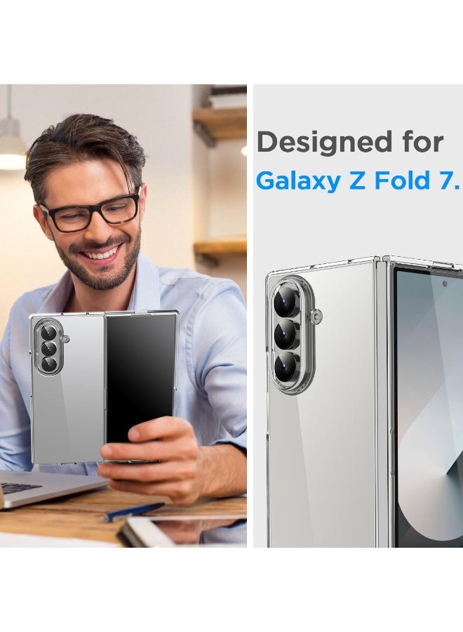سامسونج جالاكسي جراب Samsung Galaxy Z Fold 7 5G شفاف للغاية وغطاء حماية رفيع ناعم من البولي كربونات الصلب مقاوم للاصفرار مع مصد صدمات وحماية الحساسات وغلاف مضاد للخدش يدعم الشحن اللاسلكي - Image 2