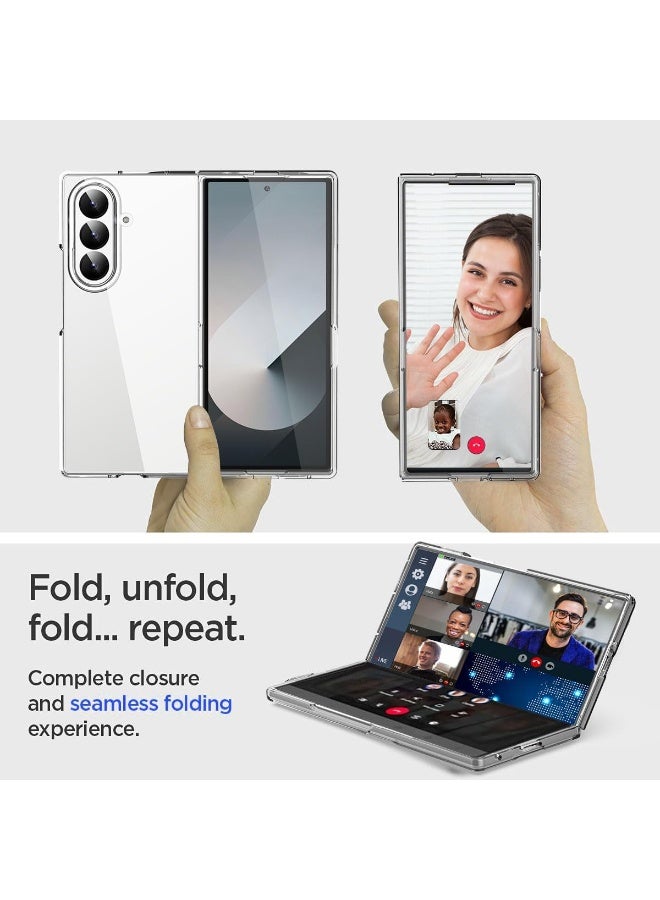 سامسونج جالاكسي جراب Samsung Galaxy Z Fold 7 5G شفاف للغاية وغطاء حماية رفيع ناعم من البولي كربونات الصلب مقاوم للاصفرار مع مصد صدمات وحماية الحساسات وغلاف مضاد للخدش يدعم الشحن اللاسلكي - Image 3