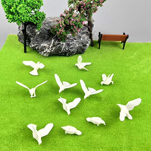 CWBPING 24pcs Plastic Birds Small Figure Toy Dove Bird of Peace 1:25 Scale G Model Train Railway Modeling - Image 4
