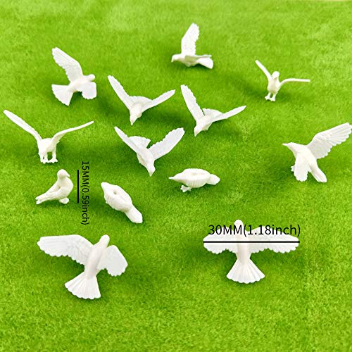 CWBPING 24pcs Plastic Birds Small Figure Toy Dove Bird of Peace 1:25 Scale G Model Train Railway Modeling - Image 5