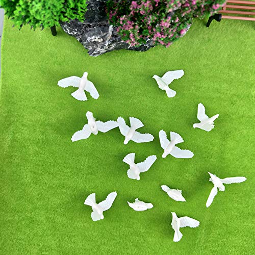 CWBPING 24pcs Plastic Birds Small Figure Toy Dove Bird of Peace 1:25 Scale G Model Train Railway Modeling - Image 2