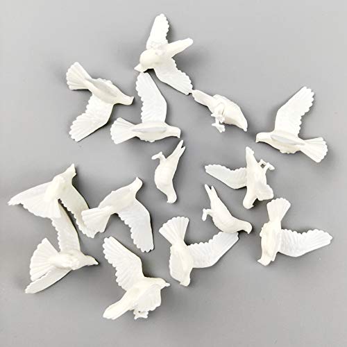 CWBPING 24pcs Plastic Birds Small Figure Toy Dove Bird of Peace 1:25 Scale G Model Train Railway Modeling - Image 1
