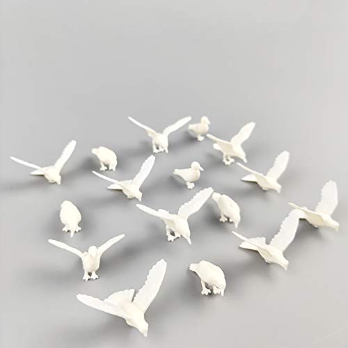 CWBPING 24pcs Plastic Birds Small Figure Toy Dove Bird of Peace 1:25 Scale G Model Train Railway Modeling - Image 3
