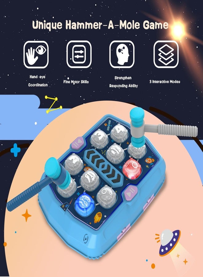 TooLion Whack Game Mole Toys for 3 4 5 6 Year Old Boys, Pounding Toys for Age 2-4, 3 Modes & Light Interactive Toddlers Toy with 2 Hammer, Baby Toy Gifts for Early Learning, Birthday Gift for Toddler Boy Girl - Image 3