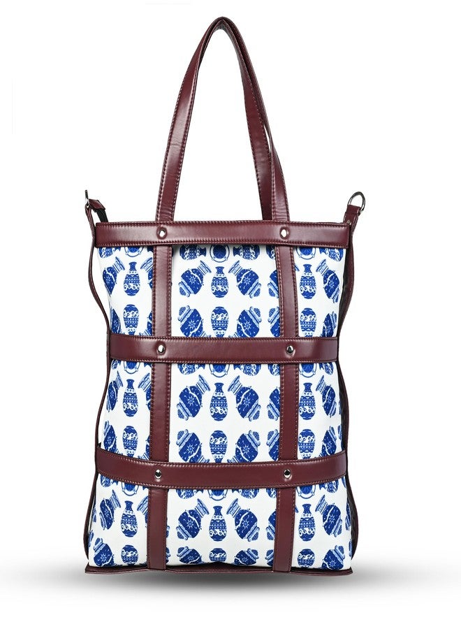 Bot Bag laptop handbag women Blue pottery - Image 1