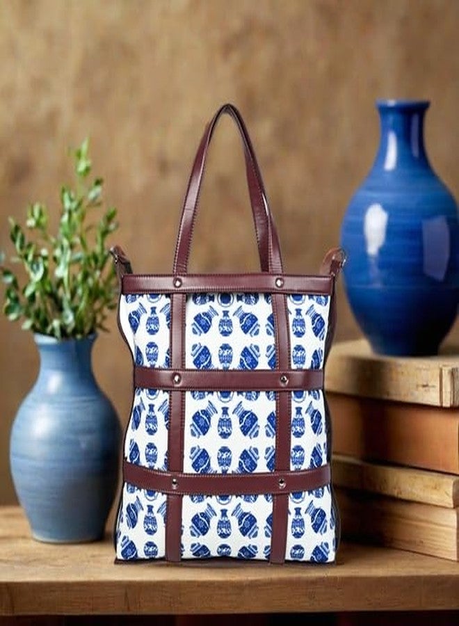 Bot Bag laptop handbag women Blue pottery - Image 3