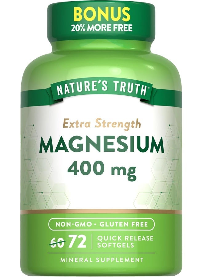 Nature's Truth مغنيسيوم ناتشرز تروث 400 ملغ سوفتغيل، 72 حبة - Image 1