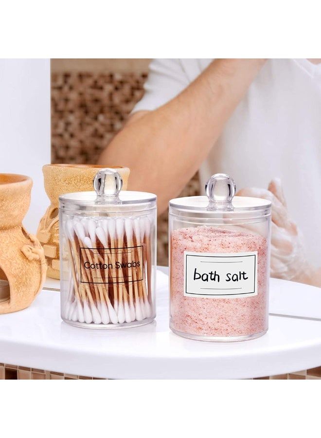 Pack  Storage Box for Cotton Swabs, Cotton Balls, Cotton Pads, Dental Floss Sticks - Small Clear Plastic Jar Set, Bathroom Essentials Accessories Decoration, Dressing Table Makeup Storage Box - Image 3
