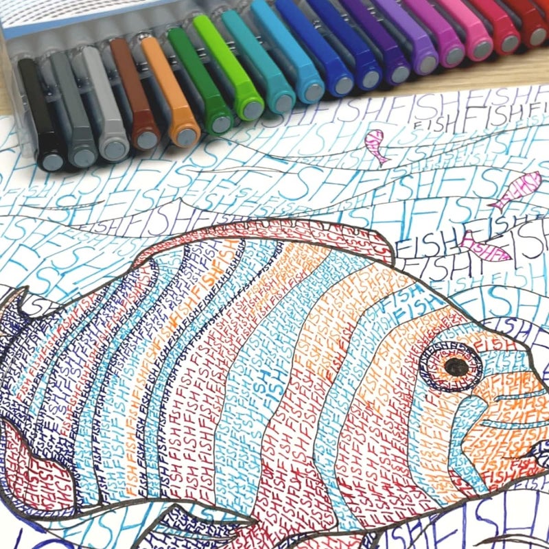 STIC 25 Fineliner Free Mandala Book Doodle Fine Liner Point 0.5Mm Stick Pens Set Assorted Sketch Color Micro Tip Sketching Doodling Anime Journal Outline Highlighting Activity (Multicolor) - Image 5