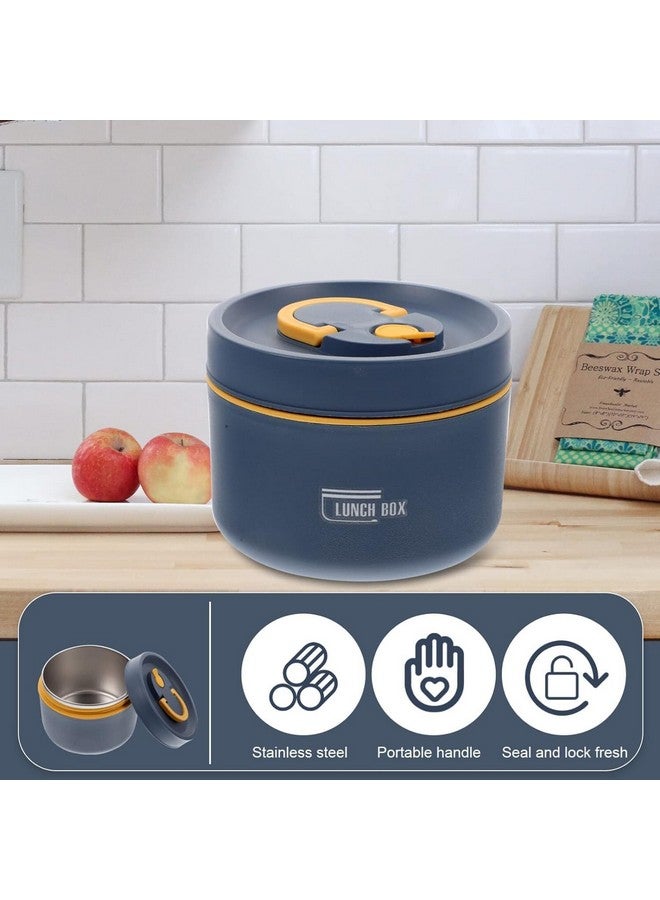 daiDokoro Plastic 2 Insulated Container Lunch Box Set With Thermal Bag & Cutler For Students/Office/College/Picnic - (Navy Blue, 1040 Ml) - Image 3