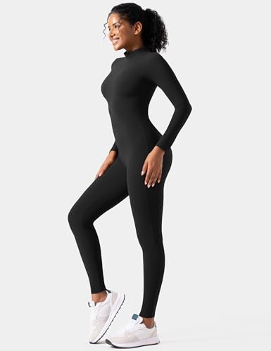 speerise Adult High Neck Zip One Piece Unitard Full Body Leotard, M, Black - Image 3