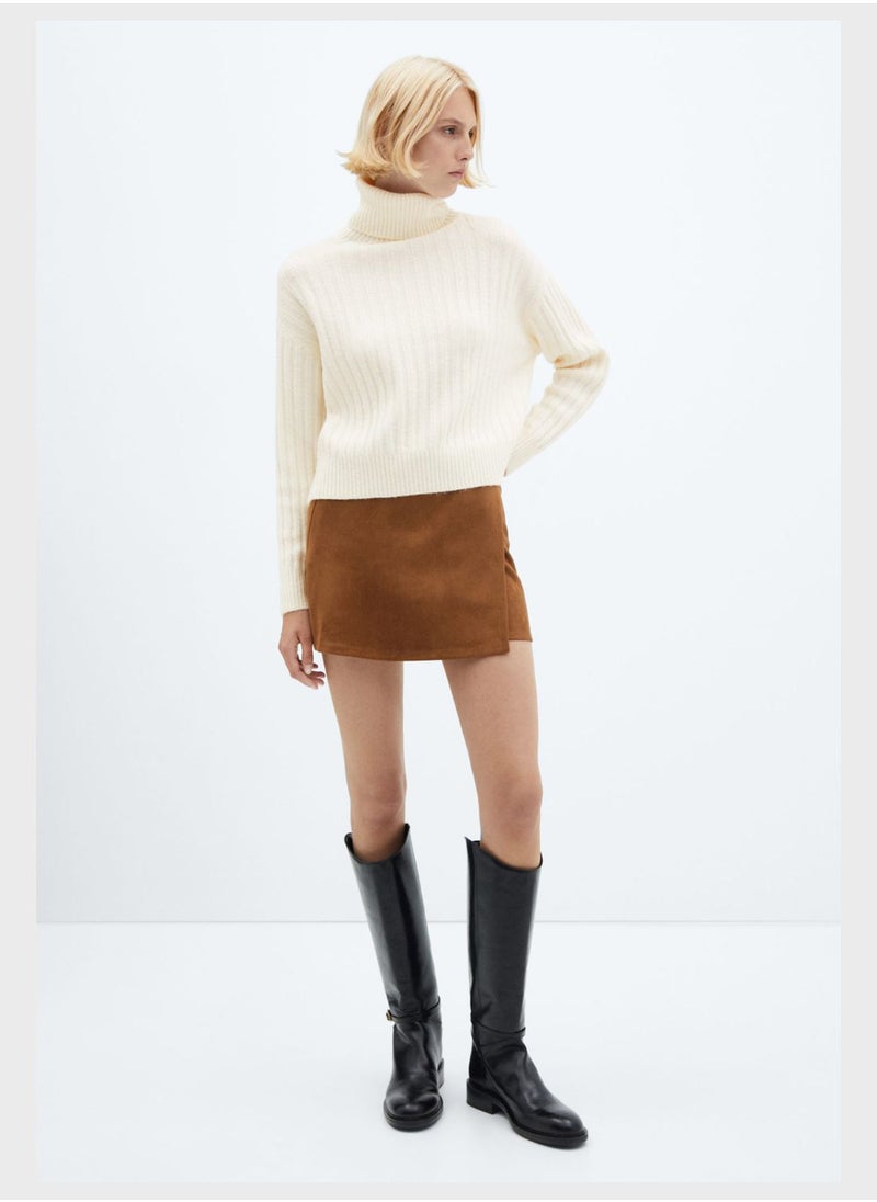 MANGO - Turtle Neck Ribbed Sweater - Image 1