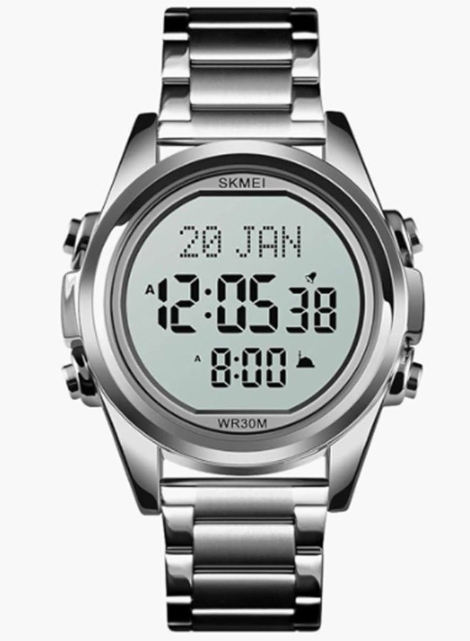 Men's Digital Business Watch,With Stopwatch Timing(Silver) - Image 1