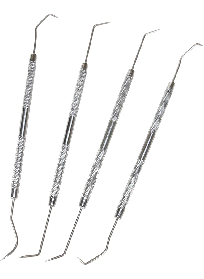 بيرفورمانس تول مجموعة W80749 من 4 قطع من أدوات الالتقاط والخطاف الدقيقة مع رؤوس من الفولاذ المقاوم للصدأ - مثالية للصائغين والميكانيكيين والصيادين وإصلاح الأسلحة والمزيد - Image 1