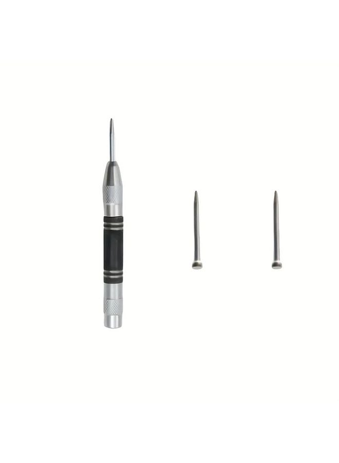 Automatic Center Punch Set With Two Extra Bits Heavy Duty Steel Adjustable Tension - Image 1