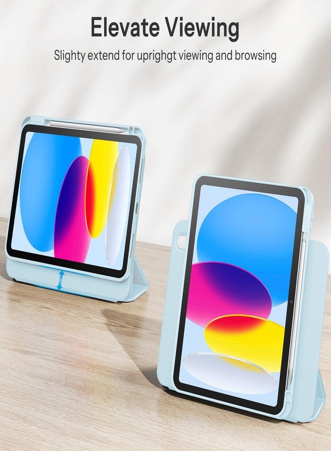 SPARIN Case for iPad 10th Generation 2022 Magnetic Case with Apple Pencil (1st Gen) Holder, Removable PU Leather Tablet Cover, Durable PC Back Cover, Car Sleep/Wake - Sky Blue - Image 5