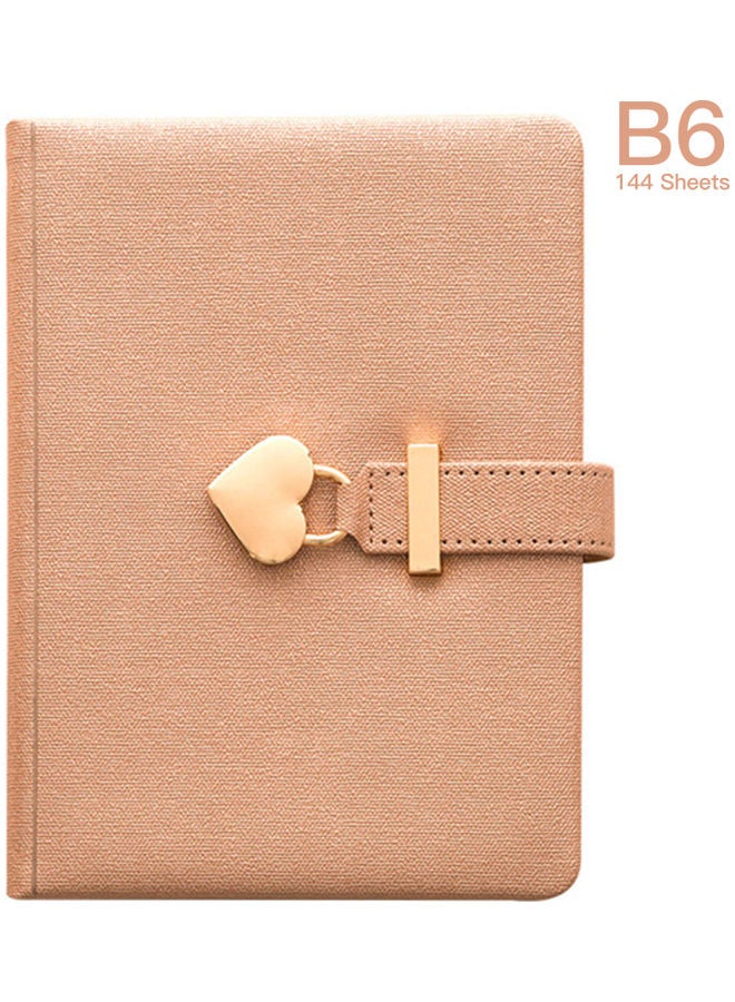 NIBEMINENT Heart Shaped Lock Notebook Gold - Image 1
