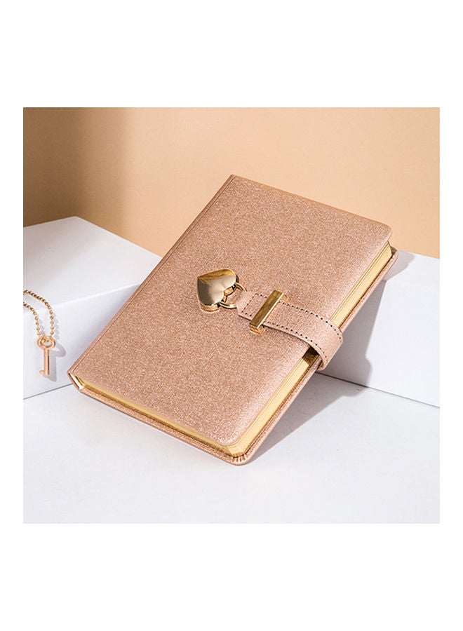 NIBEMINENT Heart Shaped Lock Notebook Gold - Image 2