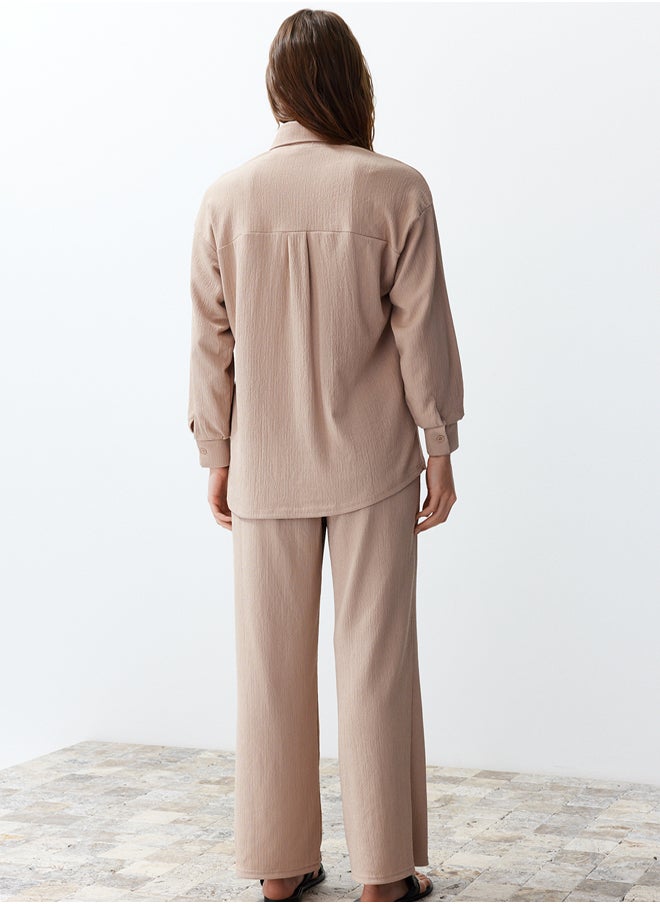 trendyol - Stone Woven Shirt-Pants Set TWOSS24AU00066 - Image 1