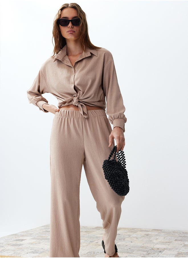 trendyol - Stone Woven Shirt-Pants Set TWOSS24AU00066 - Image 1