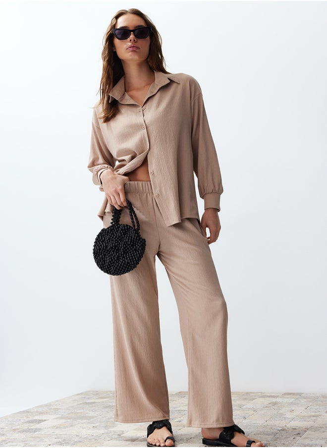 trendyol - Stone Woven Shirt-Pants Set TWOSS24AU00066 - Image 1