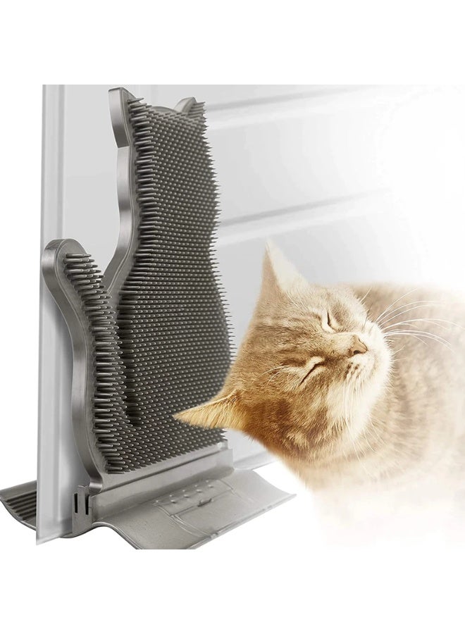 KADRAMA Cat Self Groomer, Pink New Cat Arch Self Groomer Massager Tool, Dog Cat Corner Groomer,Wall Corner Scratcher Comb,Grooming Massage Brush for Clean Long & Short Pet and Massage Body - Coffee Color - Image 1