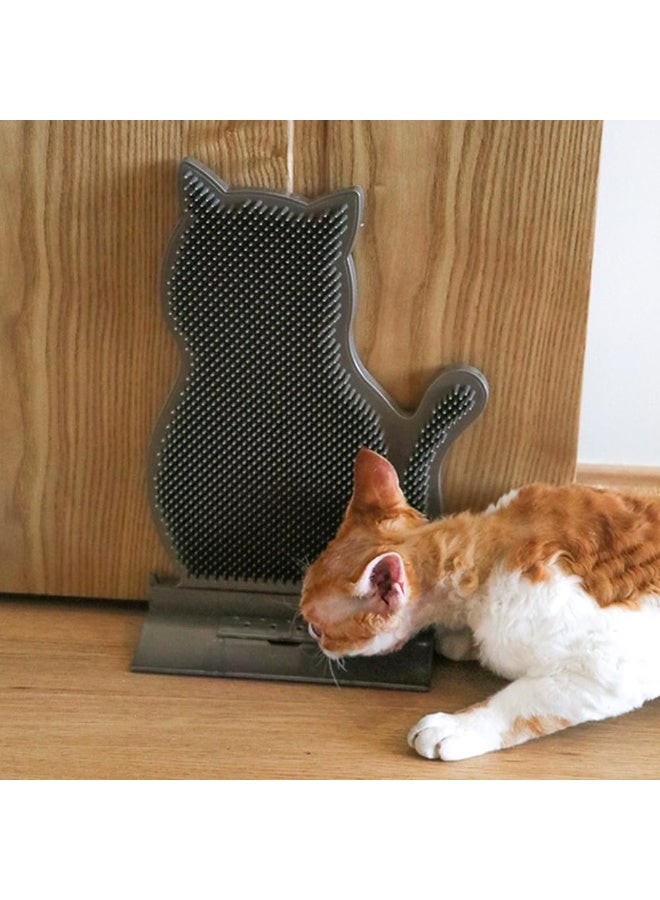 KADRAMA Cat Self Groomer, Pink New Cat Arch Self Groomer Massager Tool, Dog Cat Corner Groomer,Wall Corner Scratcher Comb,Grooming Massage Brush for Clean Long & Short Pet and Massage Body - Coffee Color - Image 3