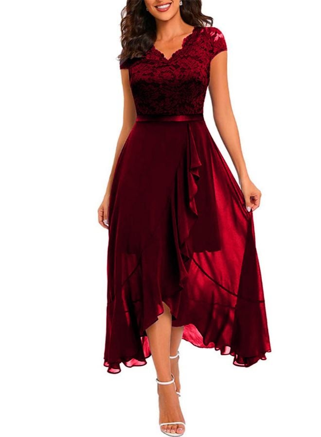 Tepveisoy Fashion Ladies Lace Dress Banquet Dress Long Skirt Party Evening Dress Bridesmaid Dress  - Image 1