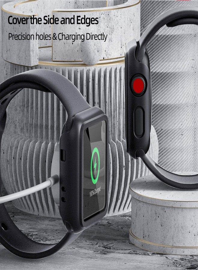 pzoz Compatible for Apple Watch Series 2 / Series 3 Case with Screen Protector 42mm Accessories Slim Guard Thin Bumper Full Coverage Matte Hard Cover Defense Edge for iWatch Women Men GPS (Black) - Image 5