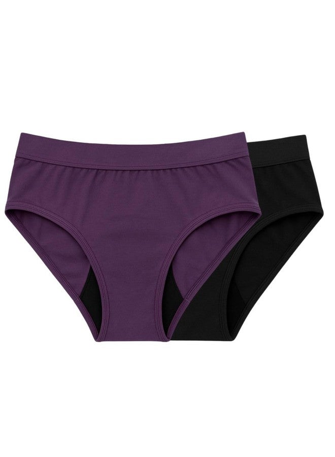 BAMBOOLOGY Bamboo Fabric Adult Women Diaper | Hygienic Comfort pack of 2 (Purple & Black, L) - Image 1