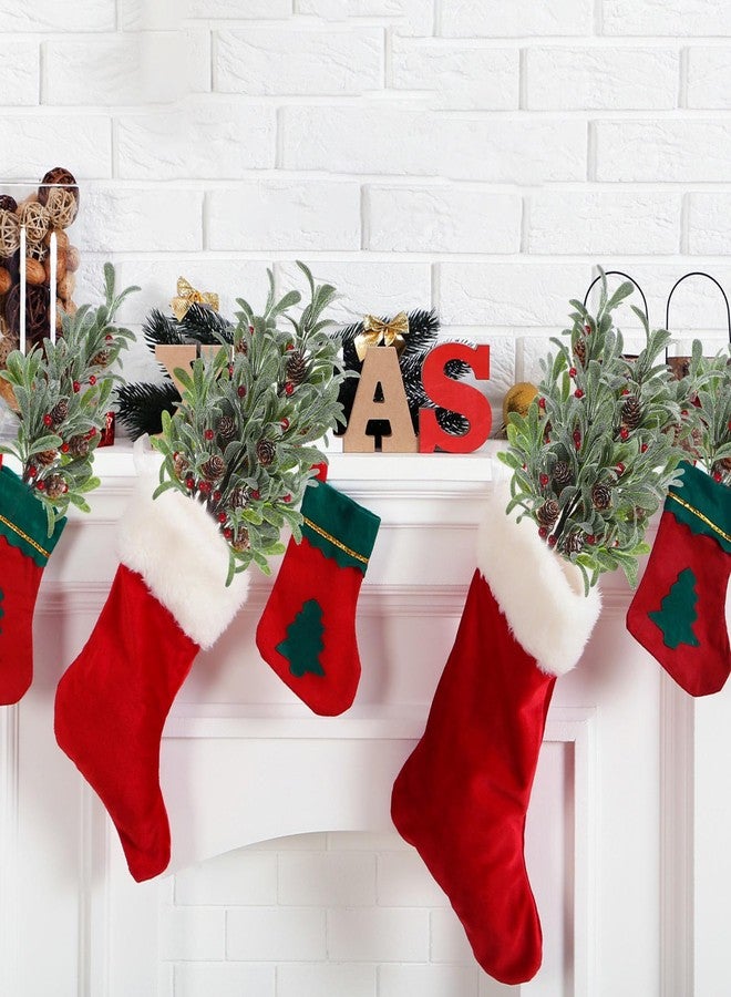 Solsew 6 Pcs Christmas Artificial Mistletoe Picks 17.3 Inch Fake Mistletoe Decoration Branches with Berries Pinecones Ornaments DIY Crafts for Xmas Tree Wreath Holiday Decor(Red Berry) - Image 4