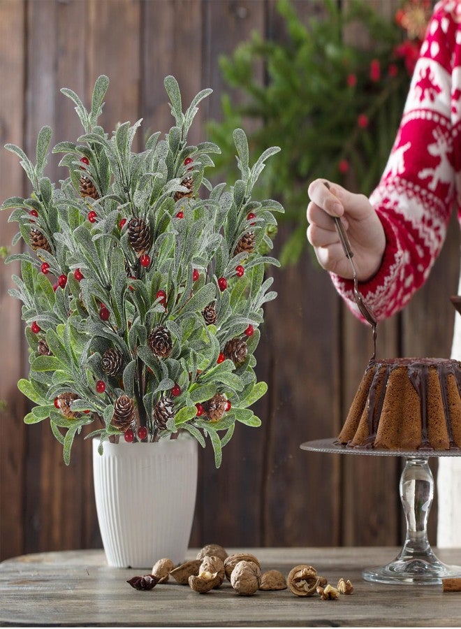 Solsew 6 Pcs Christmas Artificial Mistletoe Picks 17.3 Inch Fake Mistletoe Decoration Branches with Berries Pinecones Ornaments DIY Crafts for Xmas Tree Wreath Holiday Decor(Red Berry) - Image 3