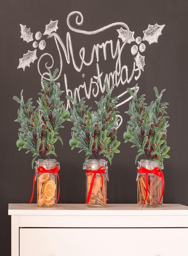 Solsew 6 Pcs Christmas Artificial Mistletoe Picks 17.3 Inch Fake Mistletoe Decoration Branches with Berries Pinecones Ornaments DIY Crafts for Xmas Tree Wreath Holiday Decor(Red Berry) - Image 5