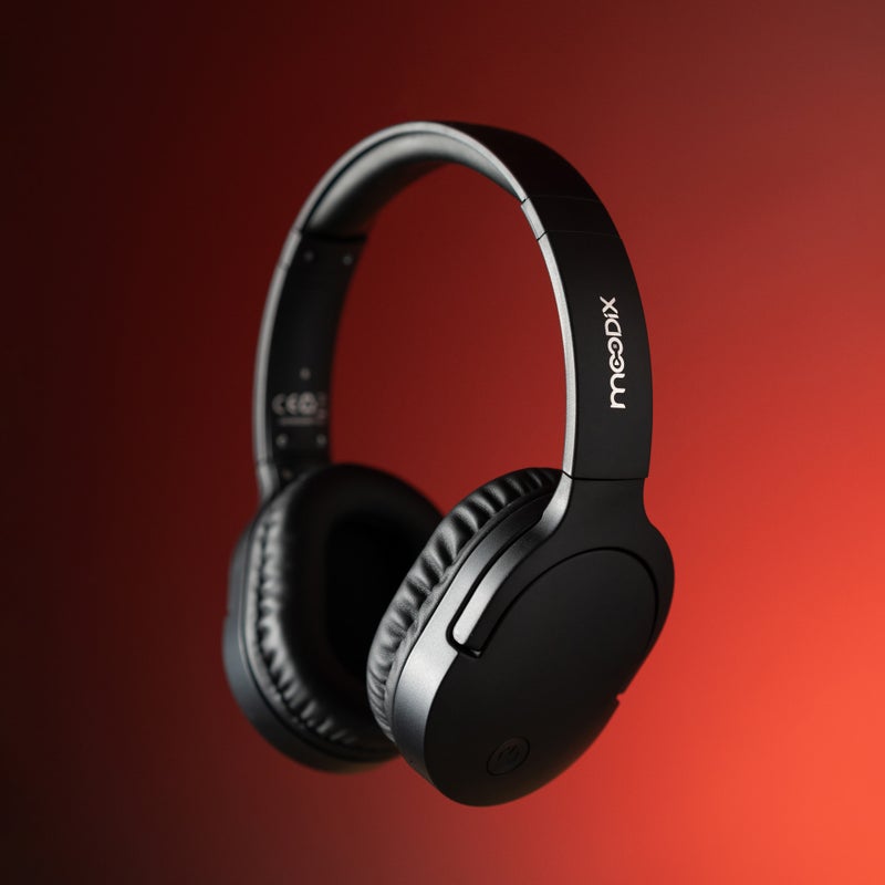 moodix Bluetooth Wireless Over-Ear Headphones, 18H Playtime, Fast Charging, Noise Cancellation, Foldable Design, 3.5mm Audio Jack, Hands-Free Mic & Voice Assistant - Image 4