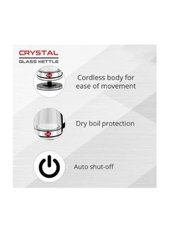 pigeon Pigeon By Stovekraft Crystal Glass Electric Kettle 1.8 Litre With Led Illumination, Heat Resistant Pyrex 1500 Watt, 14815  - Image 3