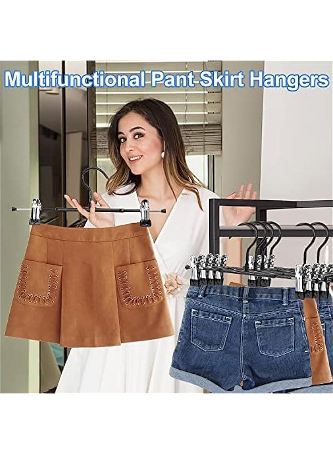 BWSJ 20  Heavy Duty Pants Skirt Hanger with ClipRubber Cover Metal Non Slip Women Hanger 360 Swivel Hook Saving e Clothing Hanger for Adult Men Children Kid Baby 20   Black) - Image 5