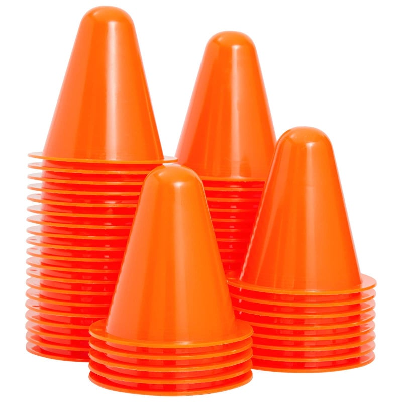 Juvale Juvale 50 Pack Mini Cones for Classroom Small Sports Markers for Soccer Playground Orange 3 in