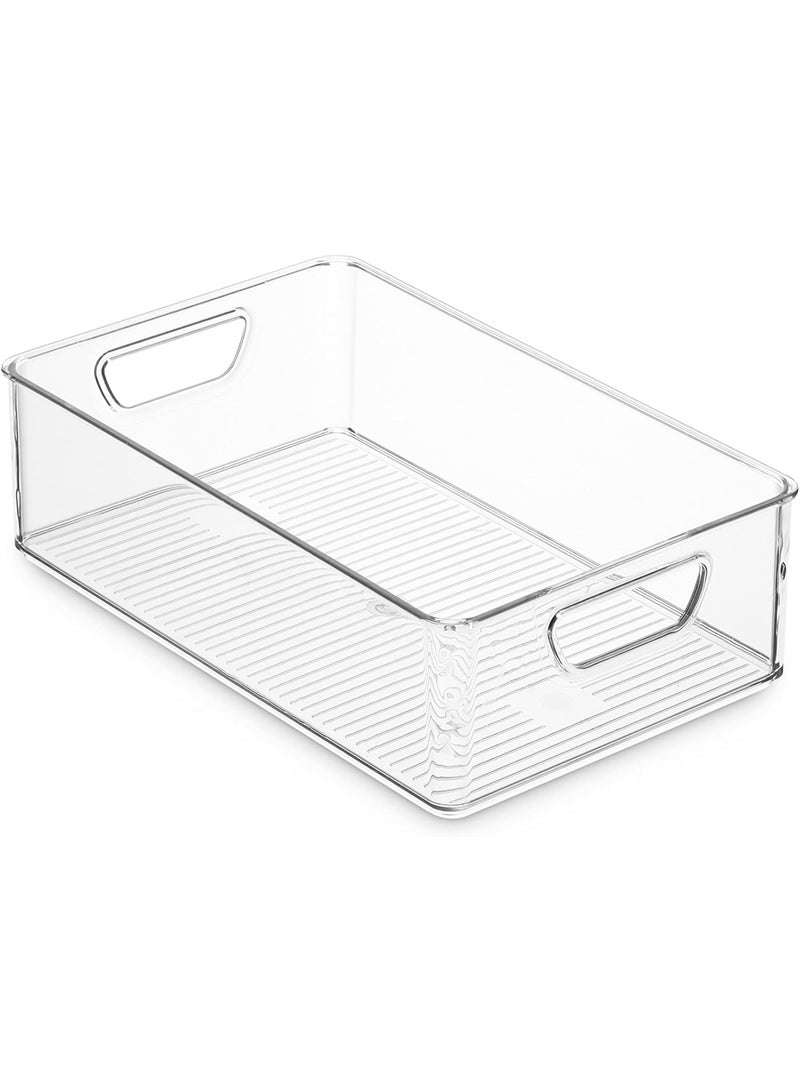 Set Of 16 Refrigerator Organizer Bins - Plastic Pantry Organization and Storage Baskets - Stackable Food Fridge Organizers with Cutout Handles for Freezer, Kitchen, Countertops, Cabinets - Image 2