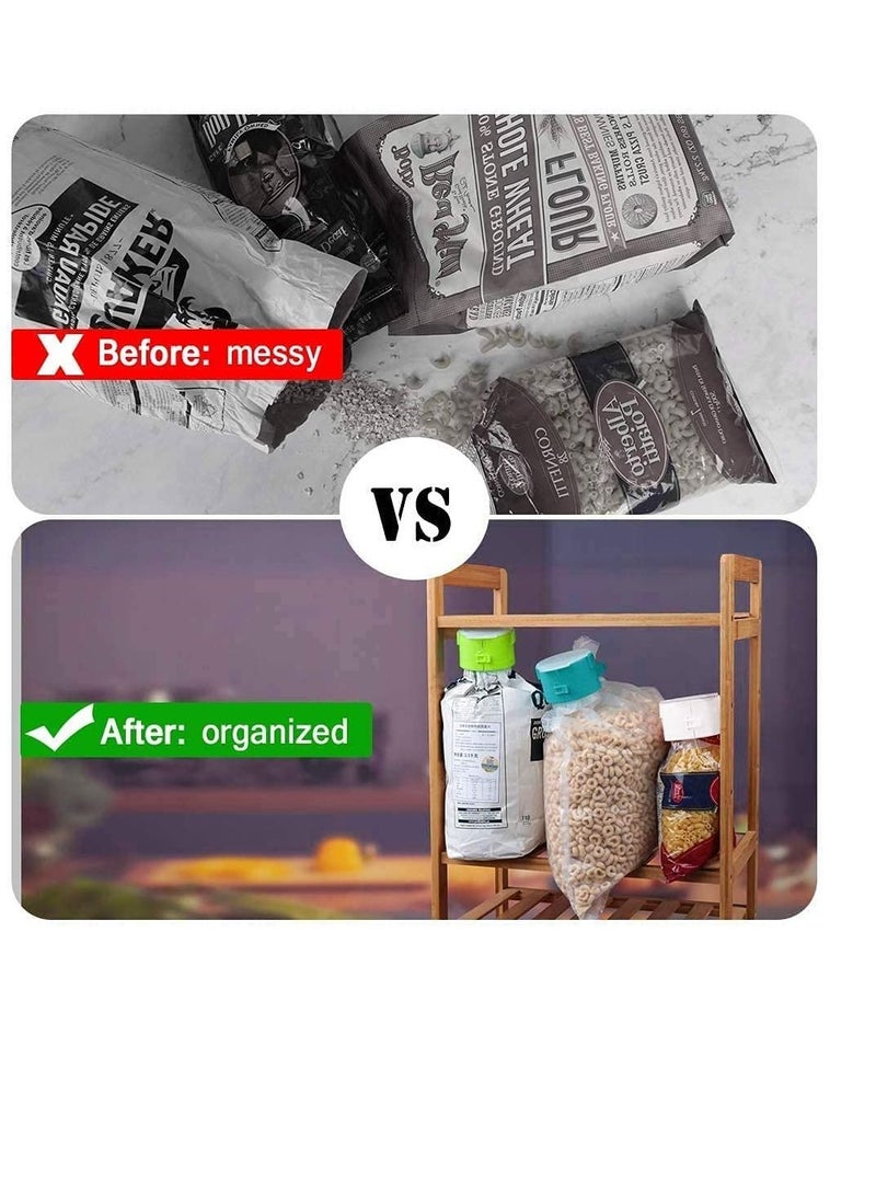 كاست ويف مشابك أكياس للأطعمة مكونة من 4 مشابك إغلاق لتخزين الطعام مع فتحات للصب مشابك لأكياس رقائق المطبخ ومشابك لسدادة الأغطية البلاستيكية رائعة لتخزين وتنظيم الطعام في المطبخ - Image 4