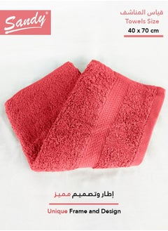 Sandy Sandy 100% Cotton Luxury Bath Towel for Face, Ideal for Daily Use, Quick Dry, High Absorbent and Super Soft 70x40 cm, Red  - Image 2