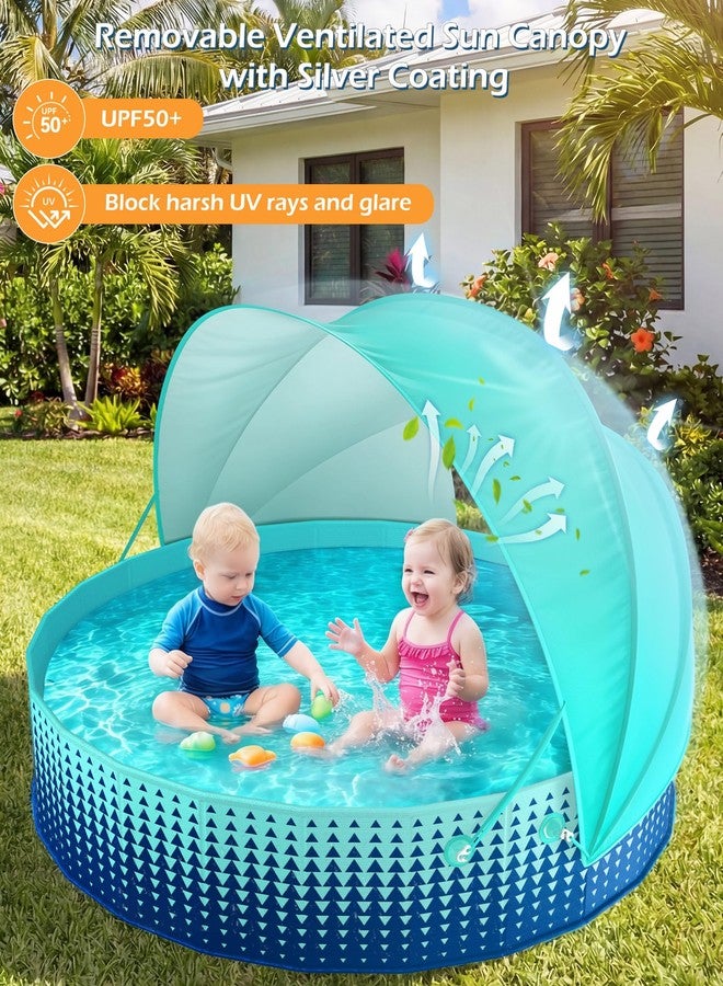 Jasonwell Kiddie Baby Pool with Canopy - Foldable Infant Toddler Kids Pool with Shade Baby Beach Essentials Tent Swimming Wading Pools for Toddlers 1-3 + Kids Dogs Ball Pit Backyard Water Play G, 40" - Image 2