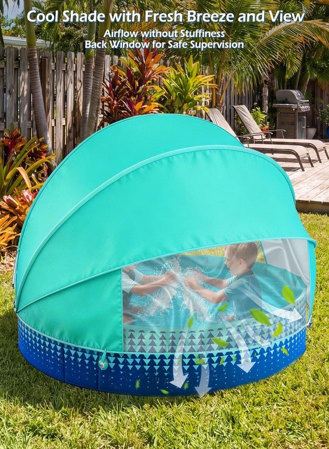 Jasonwell Kiddie Baby Pool with Canopy - Foldable Infant Toddler Kids Pool with Shade Baby Beach Essentials Tent Swimming Wading Pools for Toddlers 1-3 + Kids Dogs Ball Pit Backyard Water Play G, 40" - Image 3