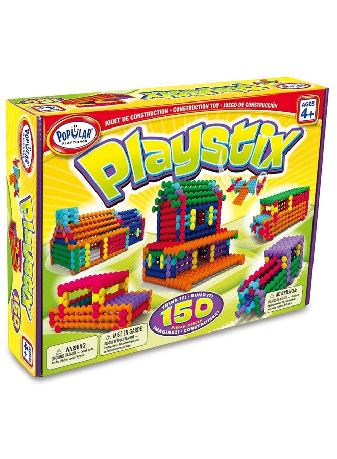 Popular Playthings Playstix Construction Toy Building Blocks Set 150 Piece STEM Kit - Image 1