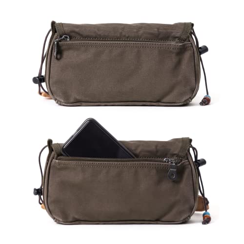 GOOTIUM Canvas Small Crossbody Purse - Flap Shoulder Bag Daily Essentials Pouch, Umber - Image 5
